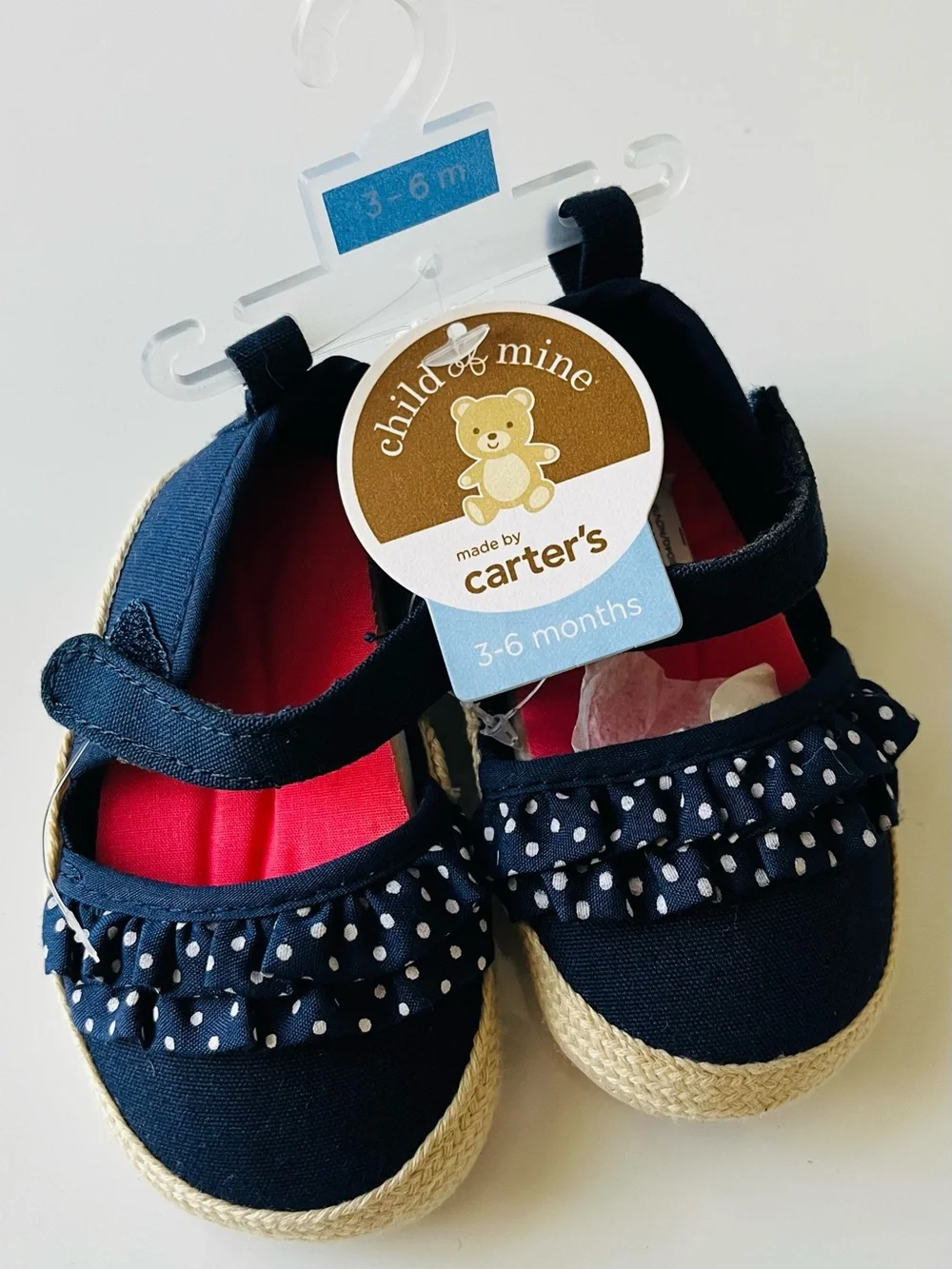 Carter's Navy and White Polka Dot Mary Jane Baby Shoes
